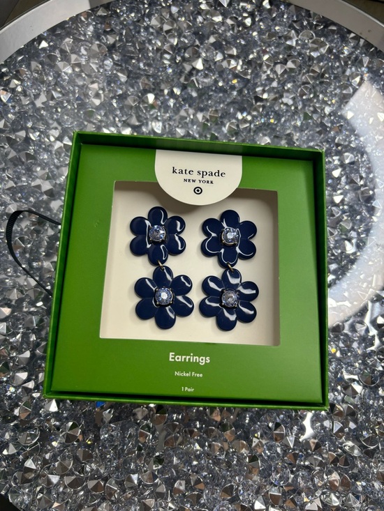 kate spade Jewelry - kate spade navy double flower dangle earrings for kids